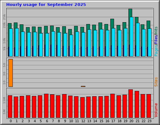 Hourly usage for September 2025